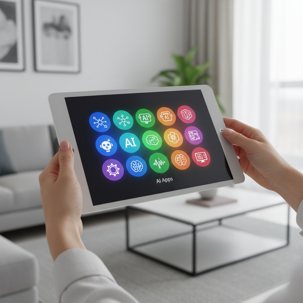 스마트 기기를 통해 AI를 활용하는 모습