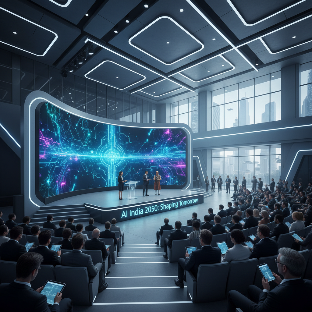 인도 AI 서밋 개막식 현장 전경