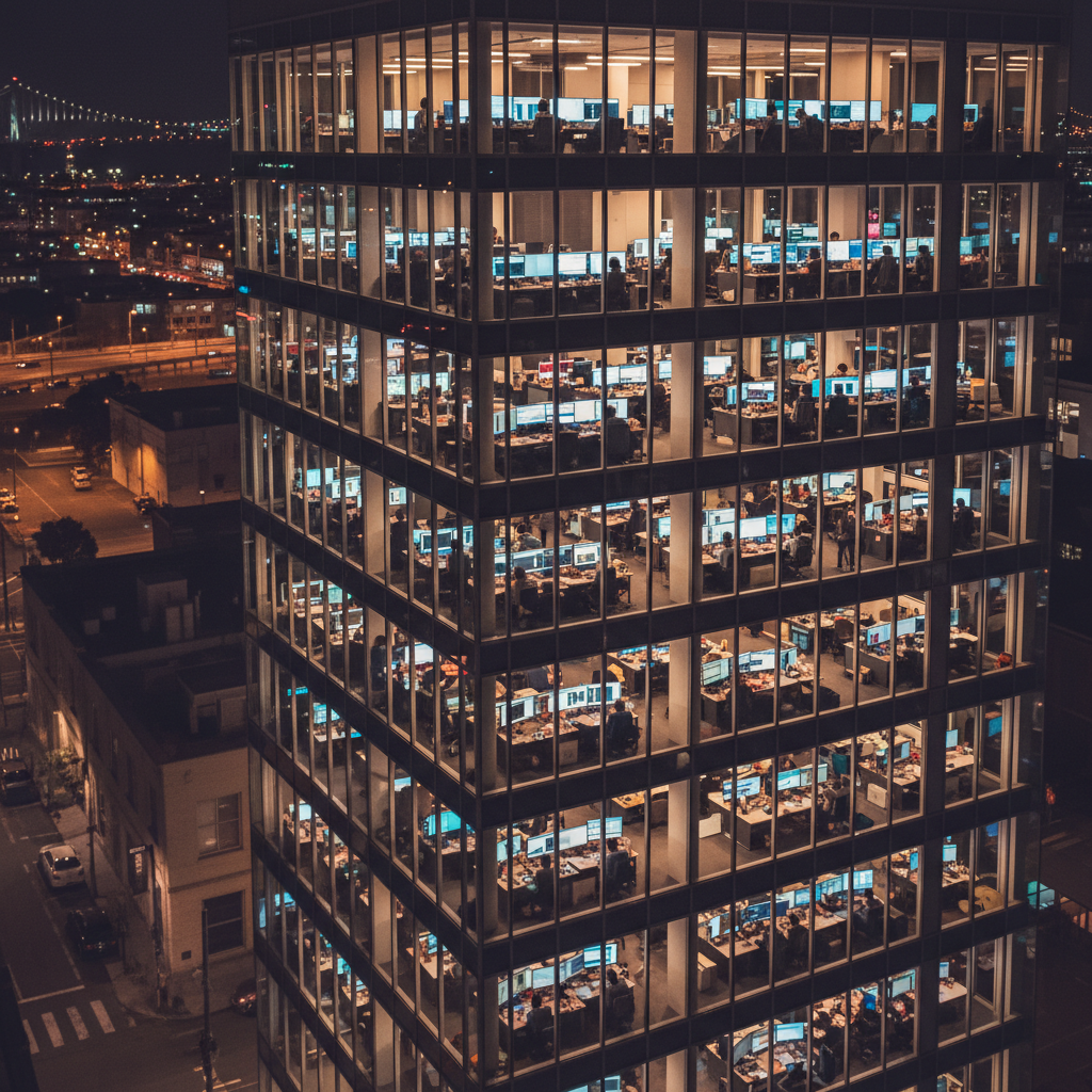 샌프란시스코 AI 스타트업 거리의 밤 풍경