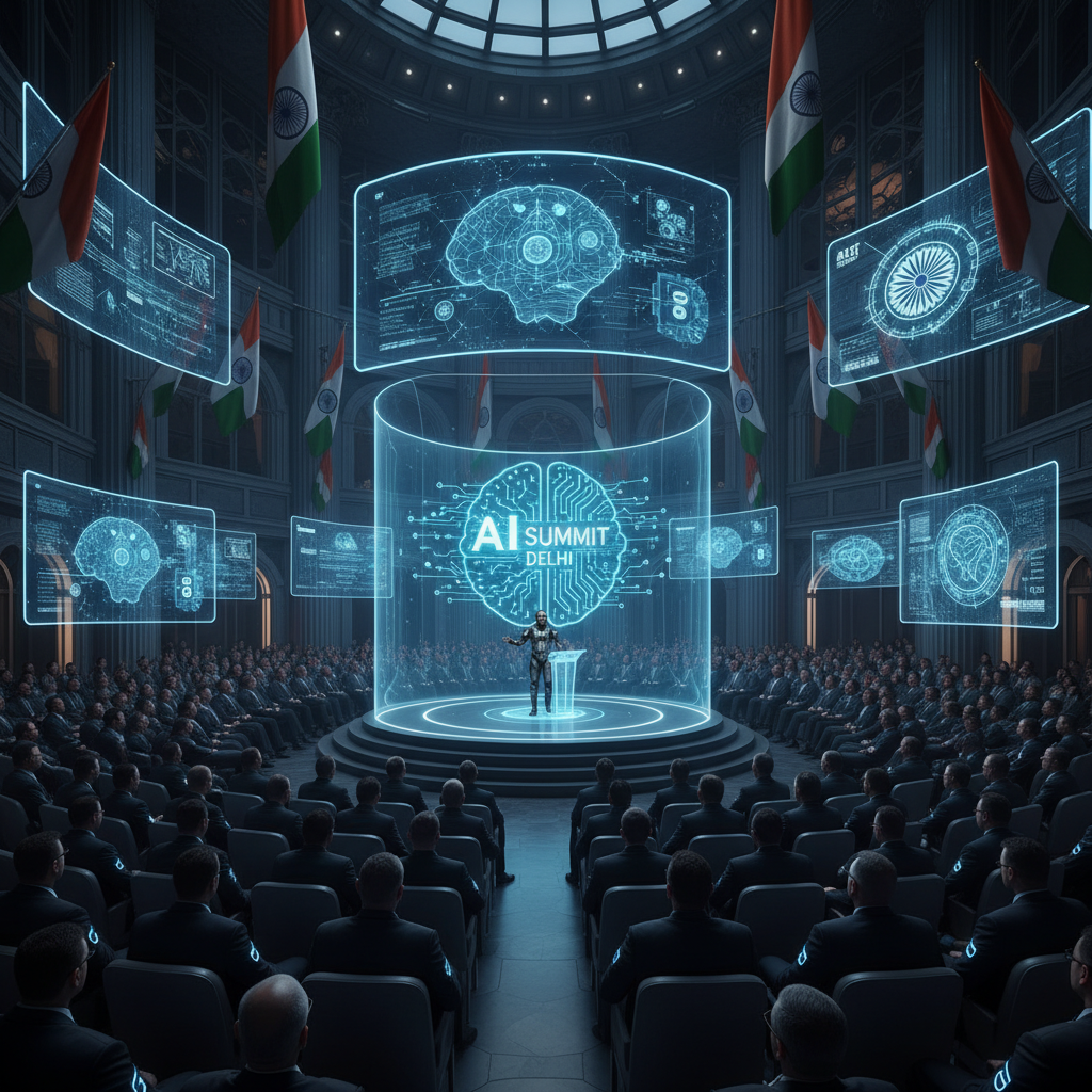 델리에서 열린 혁신적인 AI 임팩트 서밋 전경