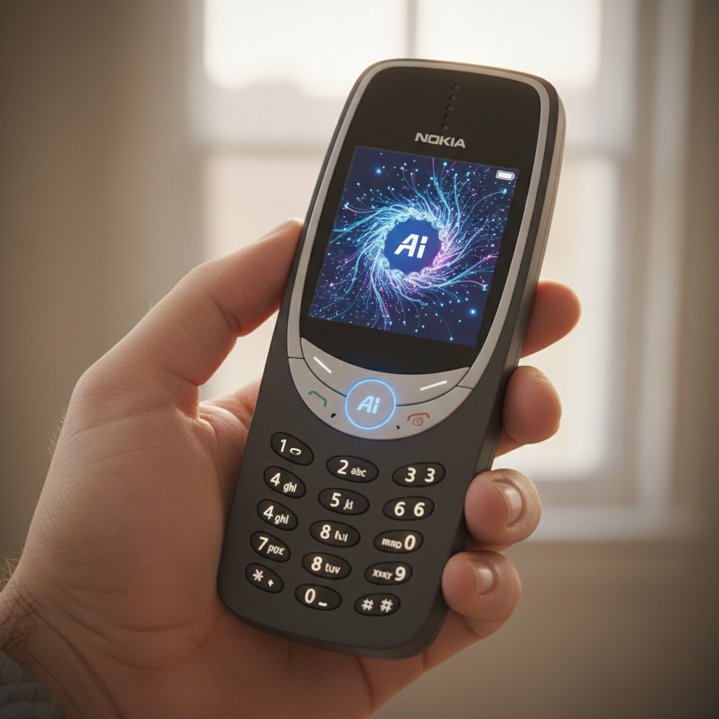 피처폰에서 작동하는 Sarvam AI 비서의 모습