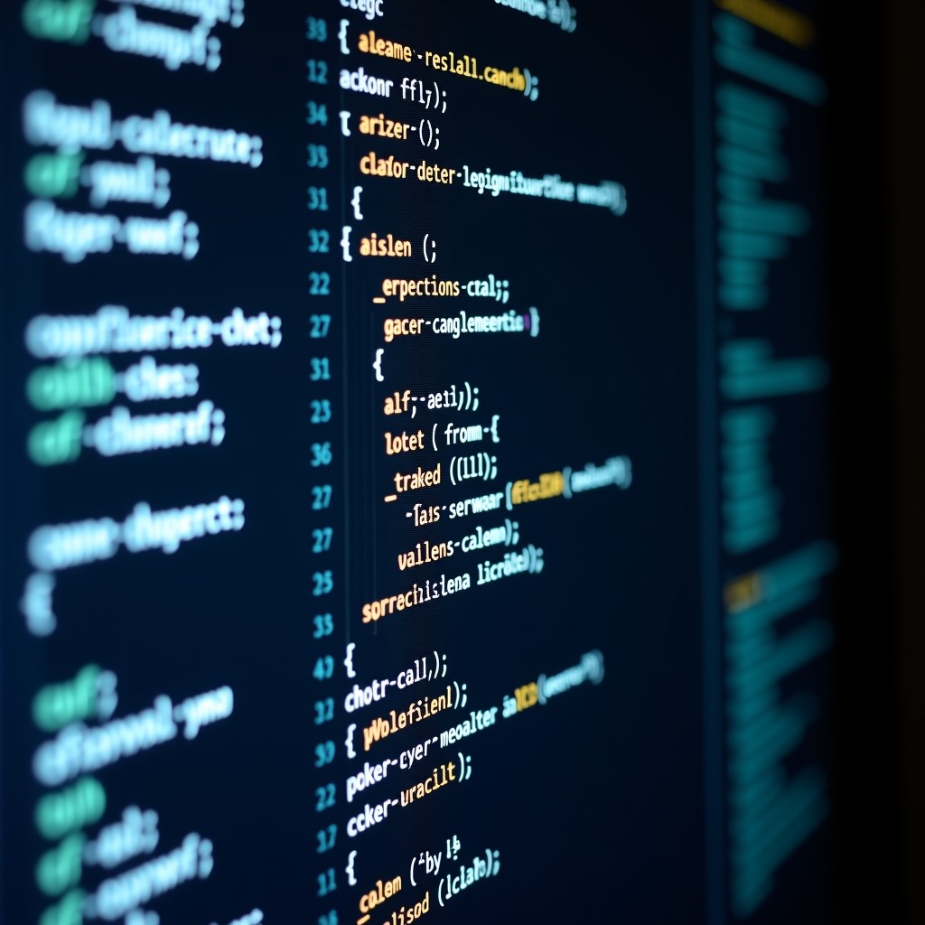 A clean and modern visualization of Rust programming code on a dark screen, highlighting compiler architecture and data structures, sharp focus, professional software development aesthetic, 4:3