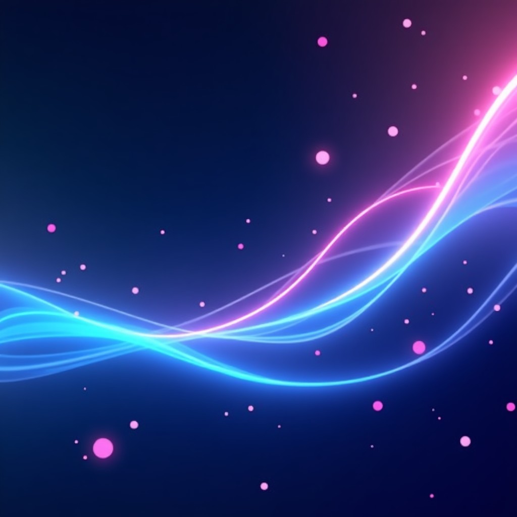 Abstract representation of digital animation tools, floating vector nodes and lines, glowing blue and purple tones, sleek modern design, 4:3