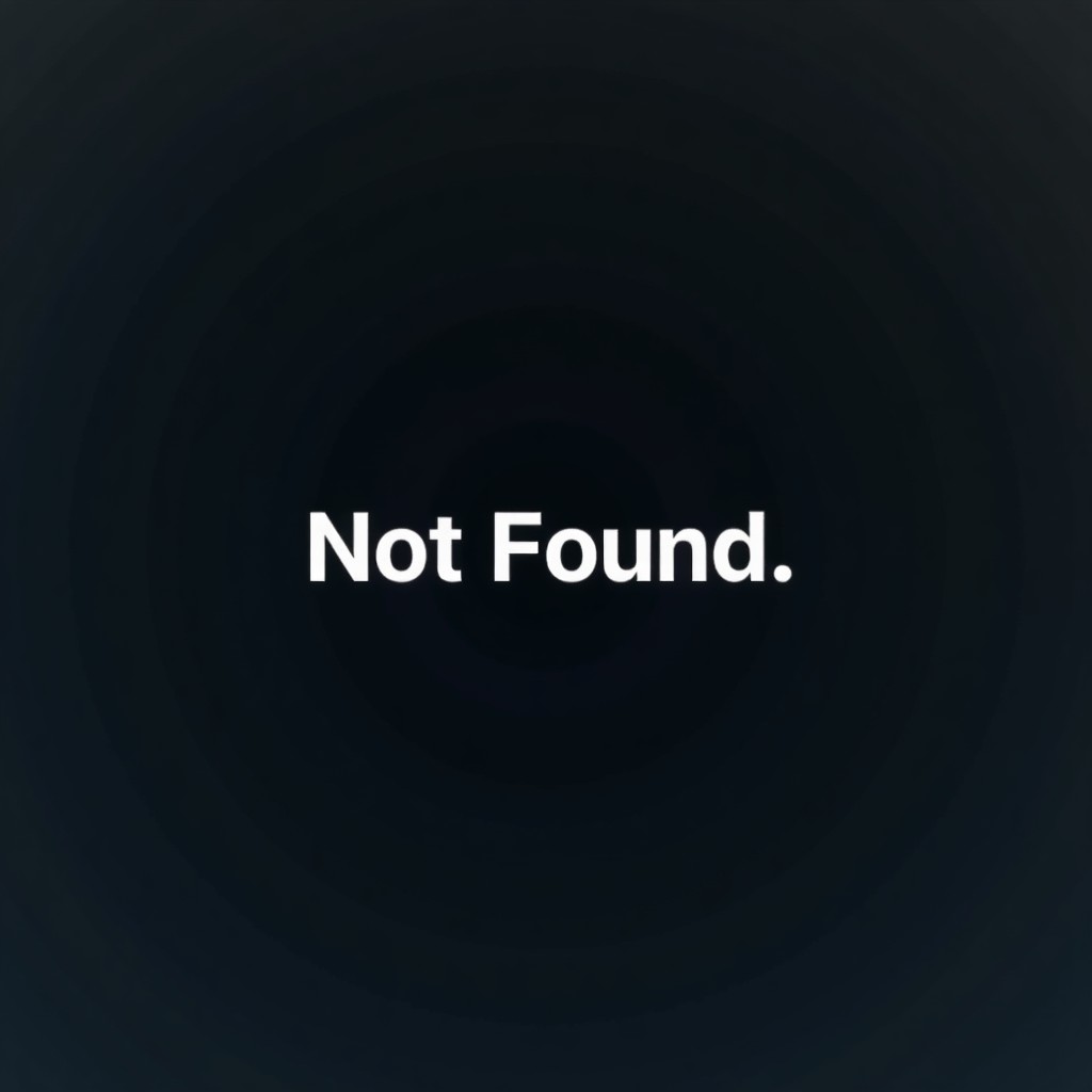 A close-up of a digital screen showing a Not Found message on a mobile app store, minimalist design, high contrast, 4:3