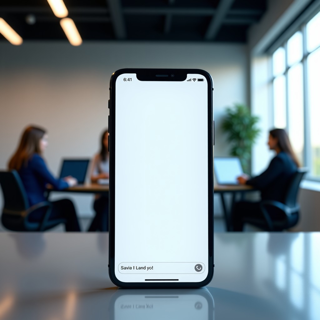 A sleek and modern digital interface of an AI chatbot on a smartphone screen, showing subtle and non-intrusive advertisement elements integrated into the chat flow. The background is a minimalist tech office with soft lighting. No text on screen. 4:3