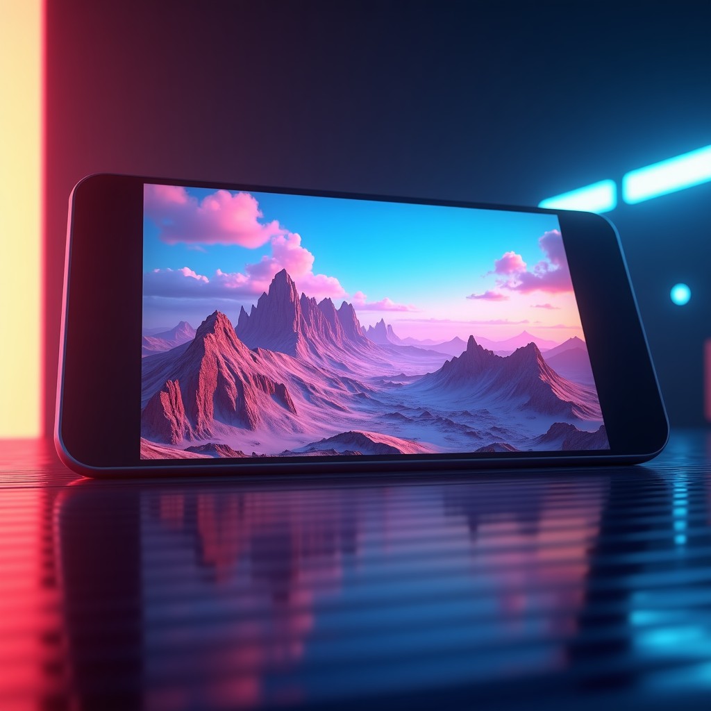 A futuristic cinematic scene showing high-quality AI video generation on a sleek digital interface with vibrant colors and professional film production vibes, no text, 4:3