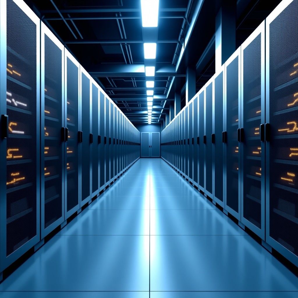 Large data center construction site with a professional atmosphere, realistic photography, no text, 4:3