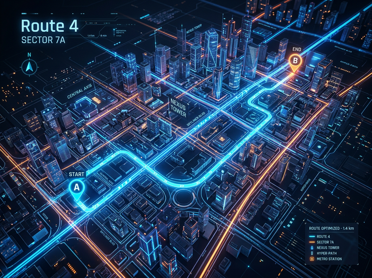 미래형 내비게이션 3D 뷰