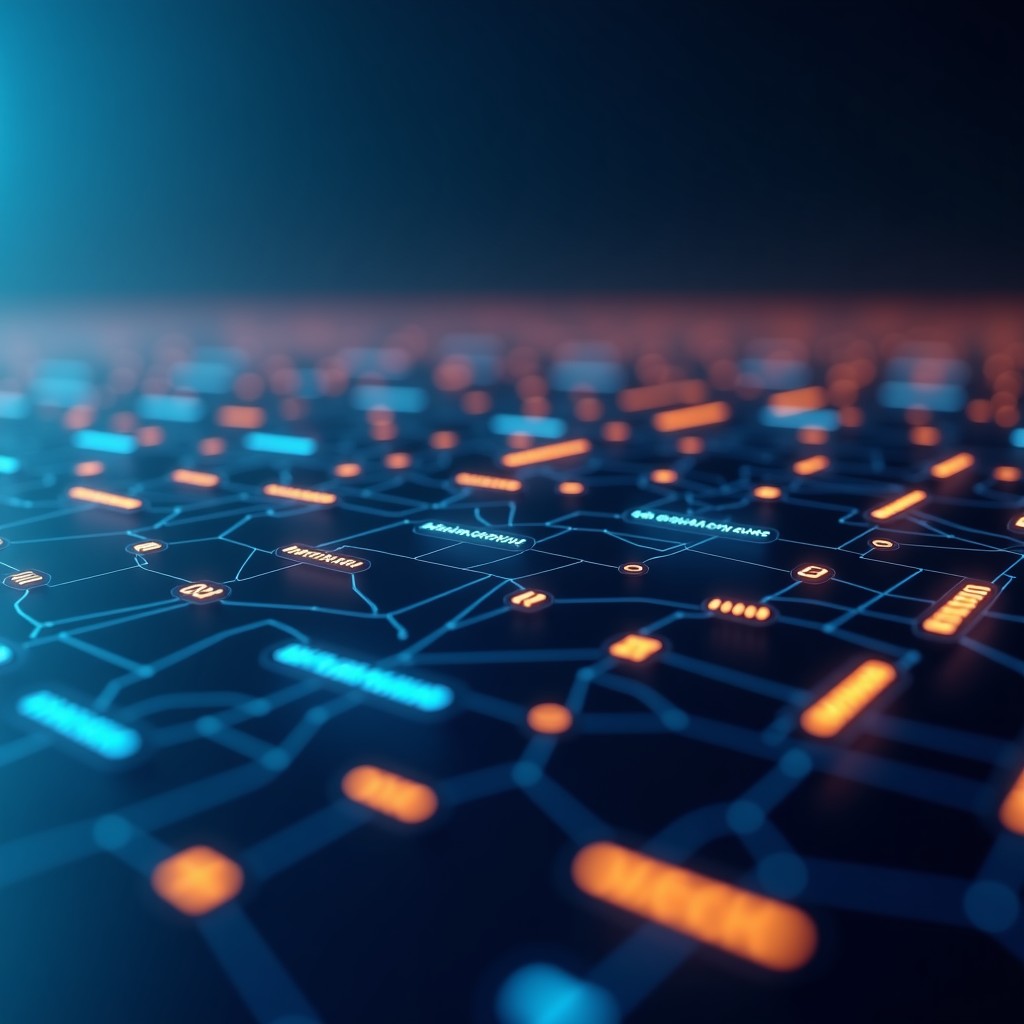 AI 기술과 글쓰기 도구의 개념적 이미지