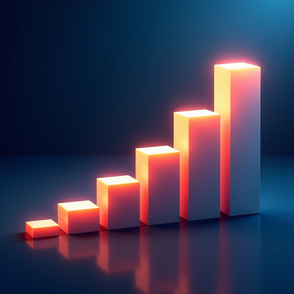 Abstract representation of digital transformation and business growth, elegant corporate style, 4:3