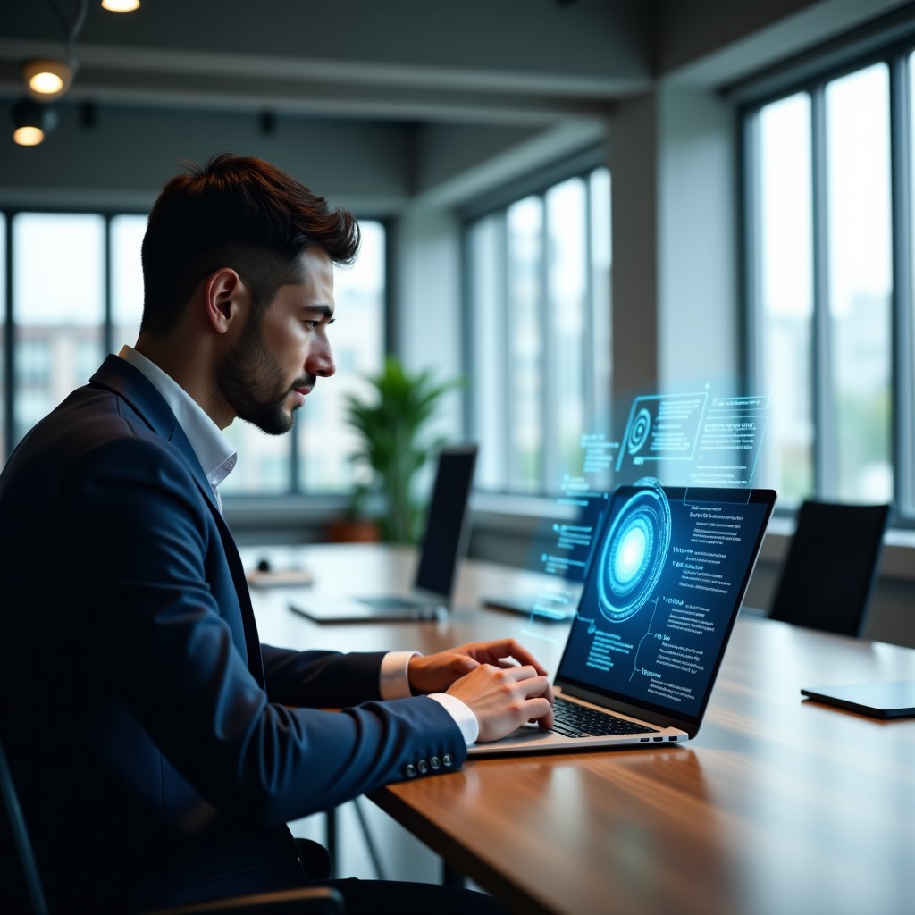 AI와 협업하는 현대인의 모습