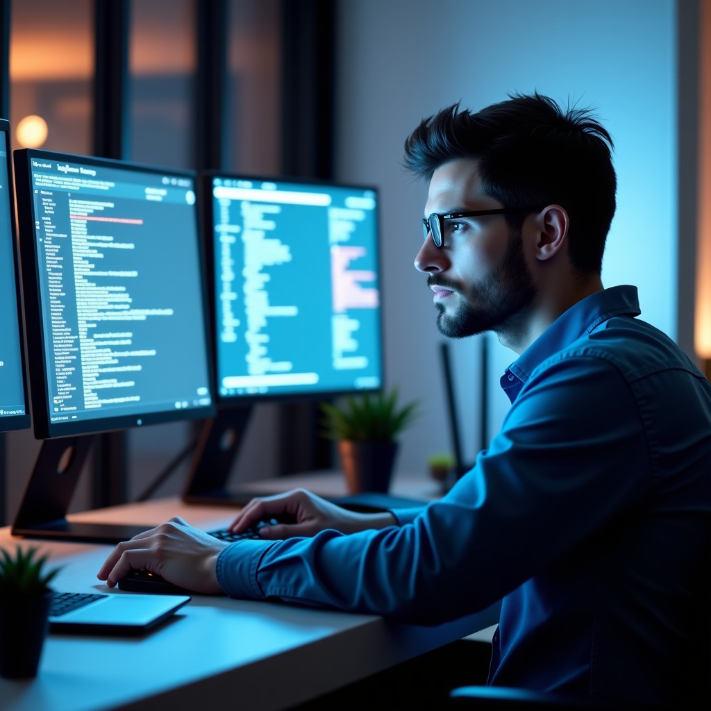 AI와 개발자가 함께 코딩하는 모습