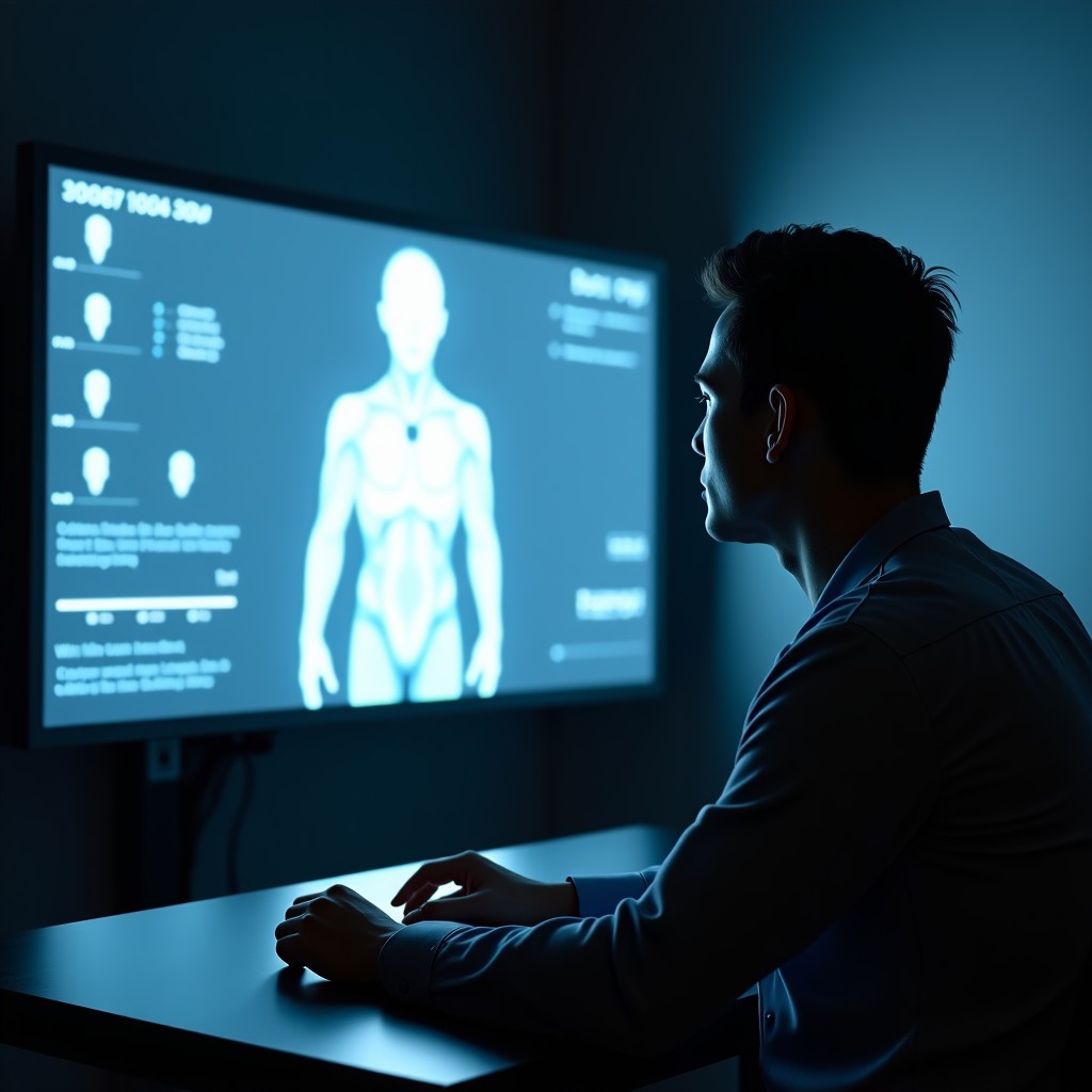 AI와의 대화에 몰입한 현대인