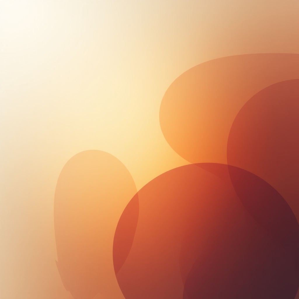 A professional and clean abstract composition showing overlapping geometric shapes and soft light diffusion, 4:3.