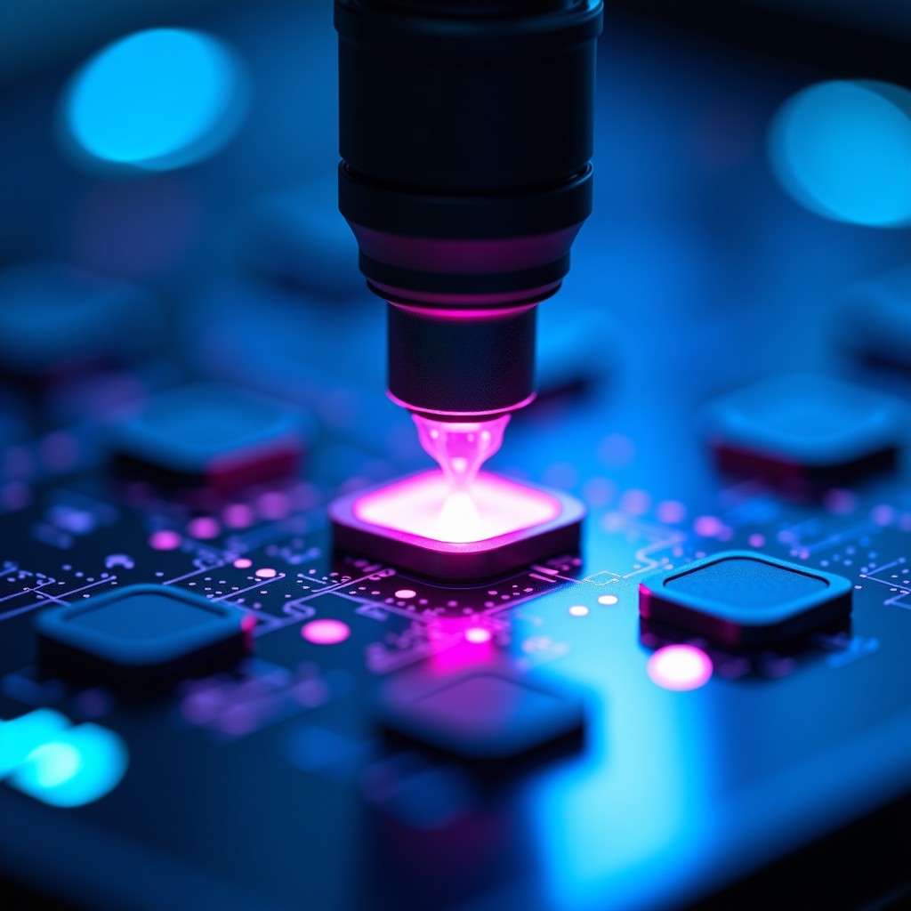 Close up of scientific experiment, infrared sensors and digital brain activity mapping, advanced neurotechnology equipment, soft blue and purple lighting, macro photography, 4:3