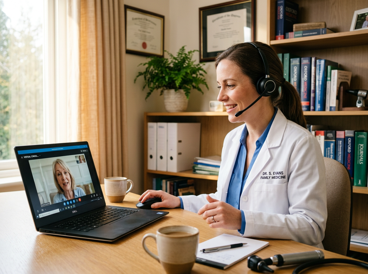 온라인 의사 상담 장면