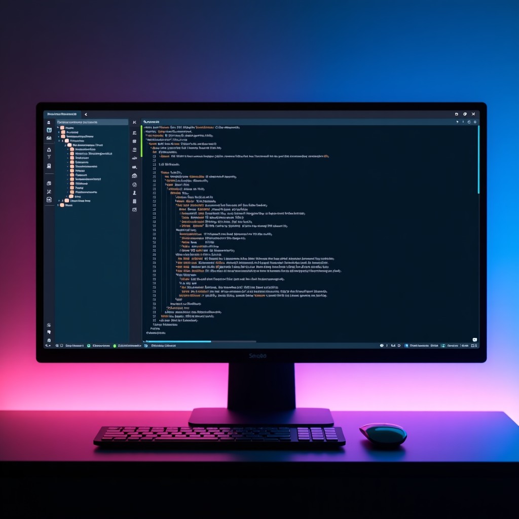 최첨단 코딩 환경을 보여주는 대시보드