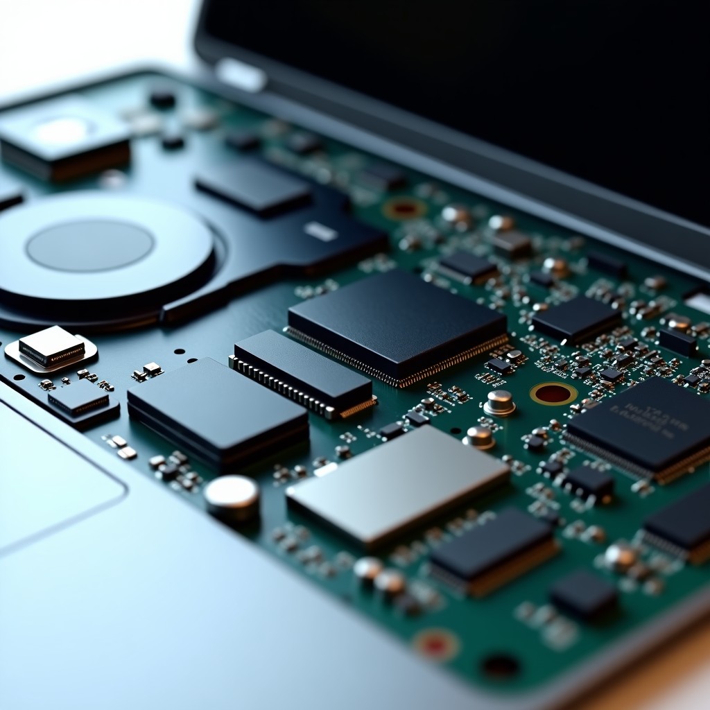 노트북 내부의 정밀한 모듈 구조