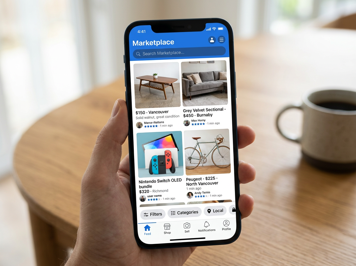 페이스북 중고 거래 화면