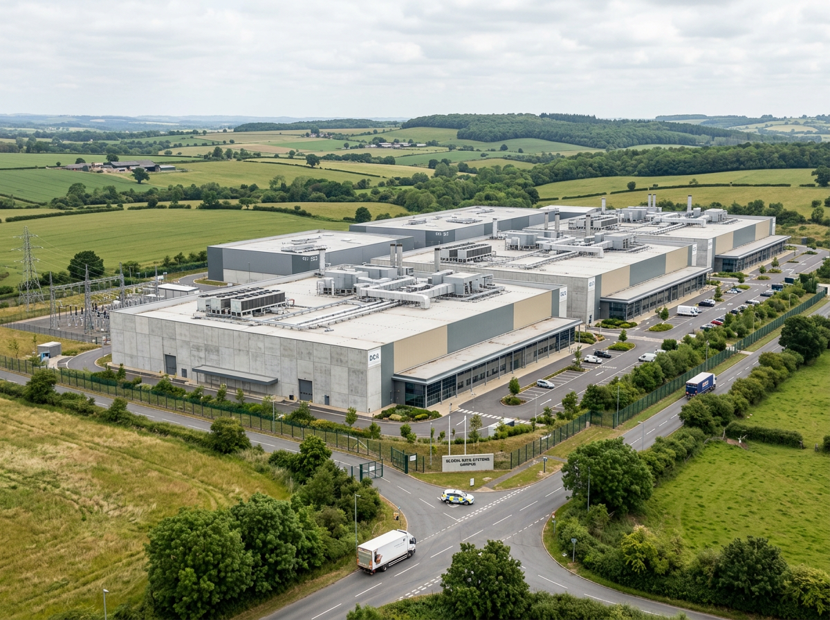 도시 주변의 거대한 데이터센터 단지