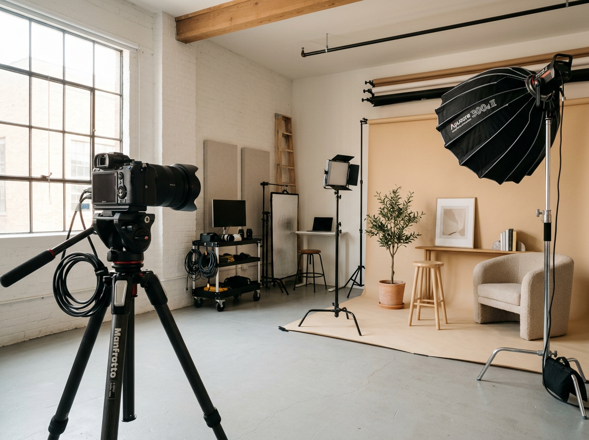 전문적인 분위기의 촬영 환경