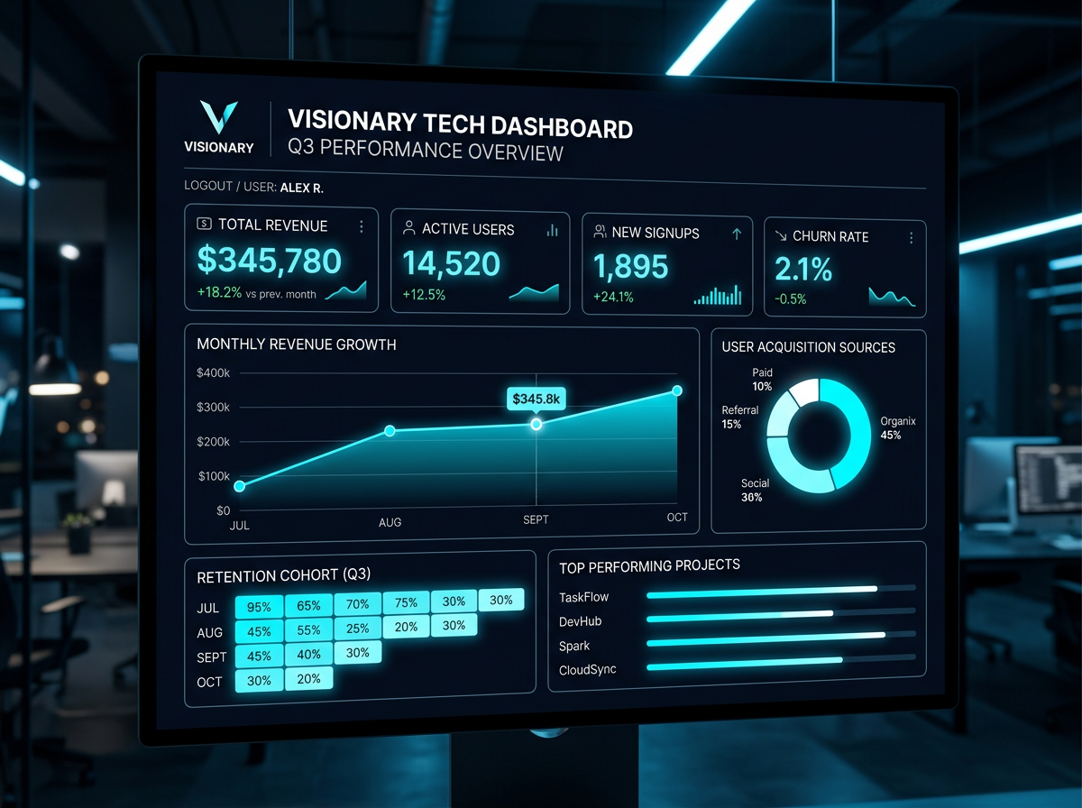 데이터 중심의 기업용 대시보드