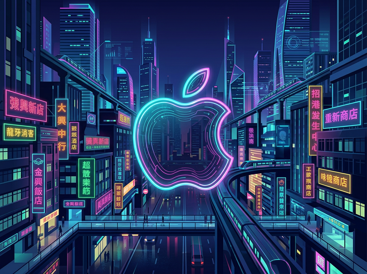 중국 내 애플 앱스토어 로고와 시장 환경