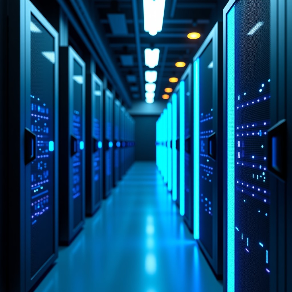 복잡한 서버 장비와 냉각 시스템