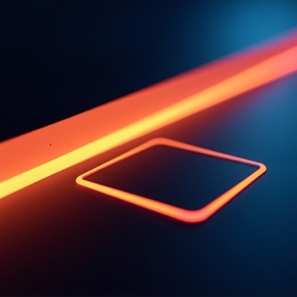 Close up of a digital interface glowing in the dark, warm and cool color contrast, minimalist art style, professional photography, 4:3