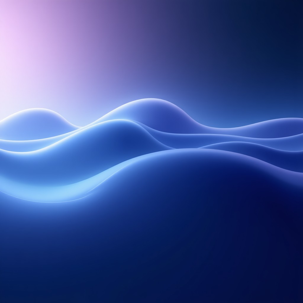 Abstract representation of time and digital progress, smooth gradients of blue and purple, conceptual art, high resolution, 4:3