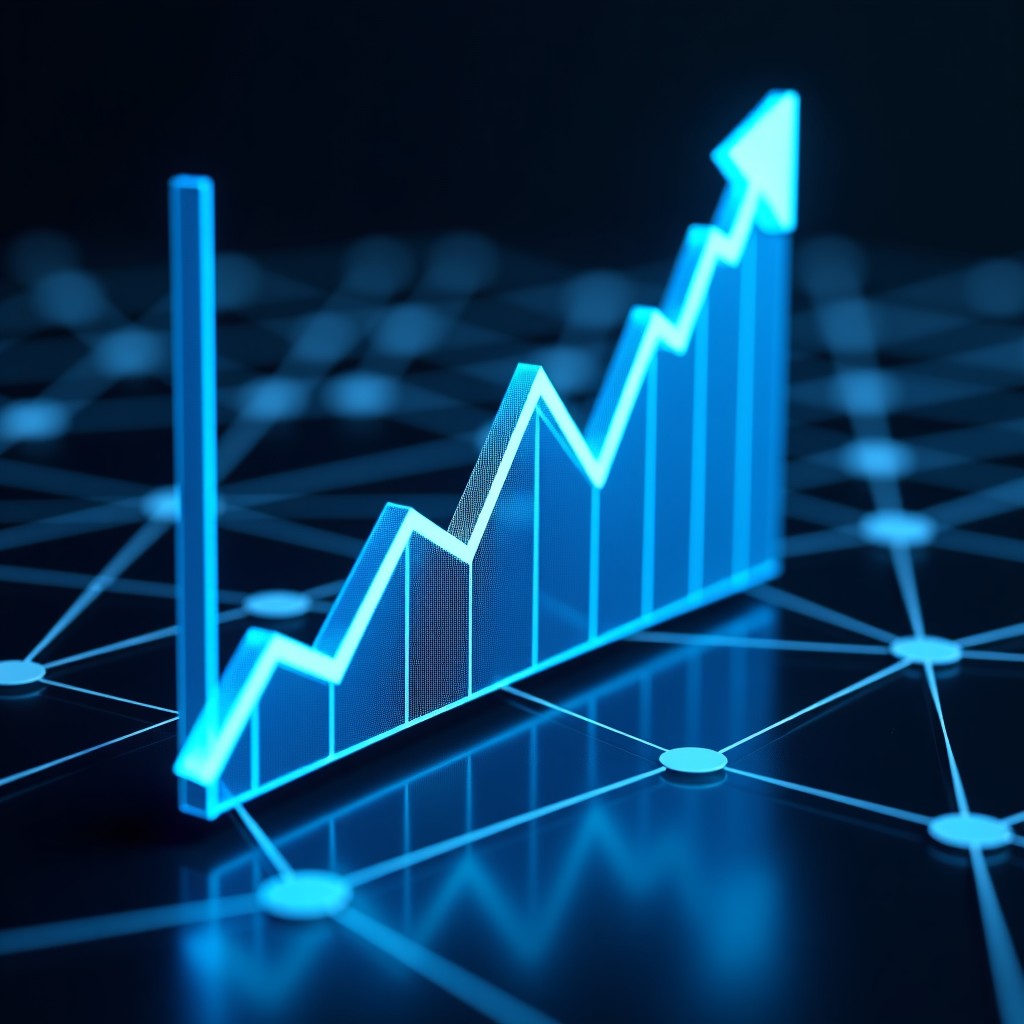 A professional strategy board showing a growth chart and interconnected nodes, digital transformation, cinematic light, 1:1.