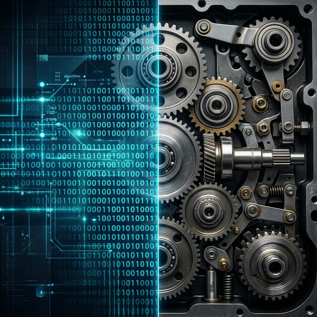 디지털과 현실이 결합된 추상적인 대립 구조