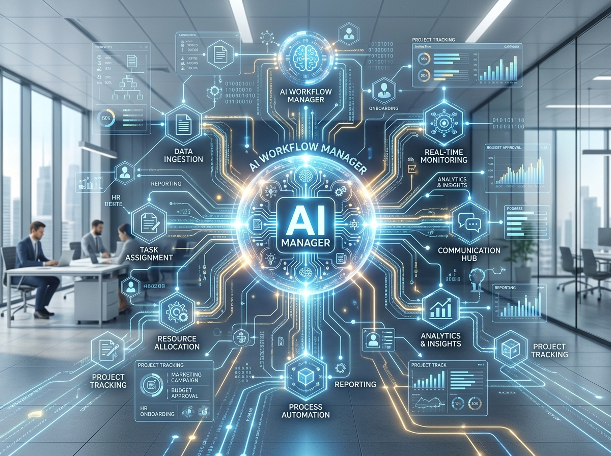 인공지능이 업무 프로세스를 자동화하는 모습