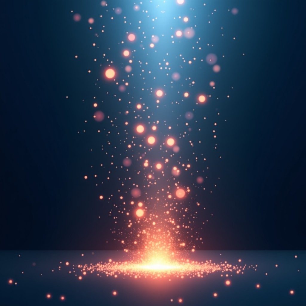 Artistic composition of digital brushes and light, floating sparks of imagination, professional studio setting, 16:9