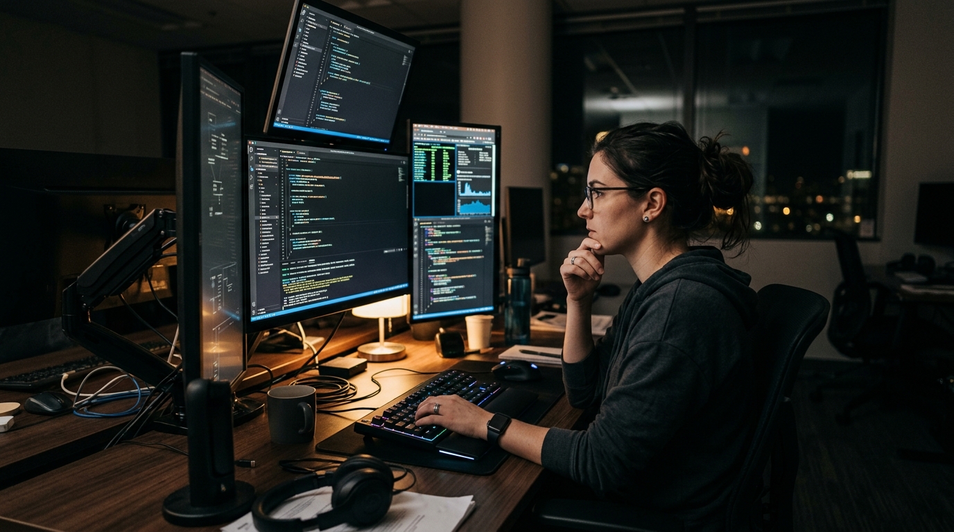 코딩하는 개발자의 모습