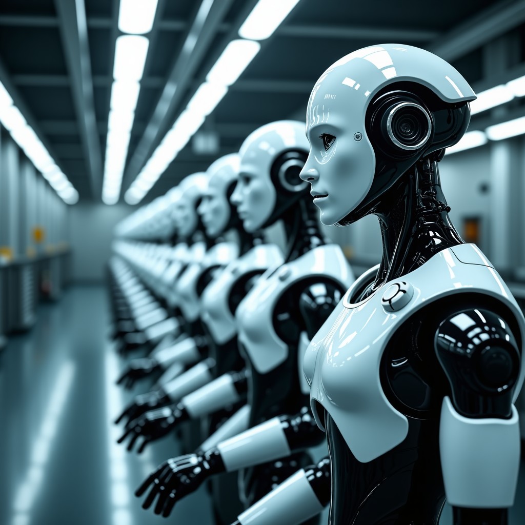 중국 공장의 로봇