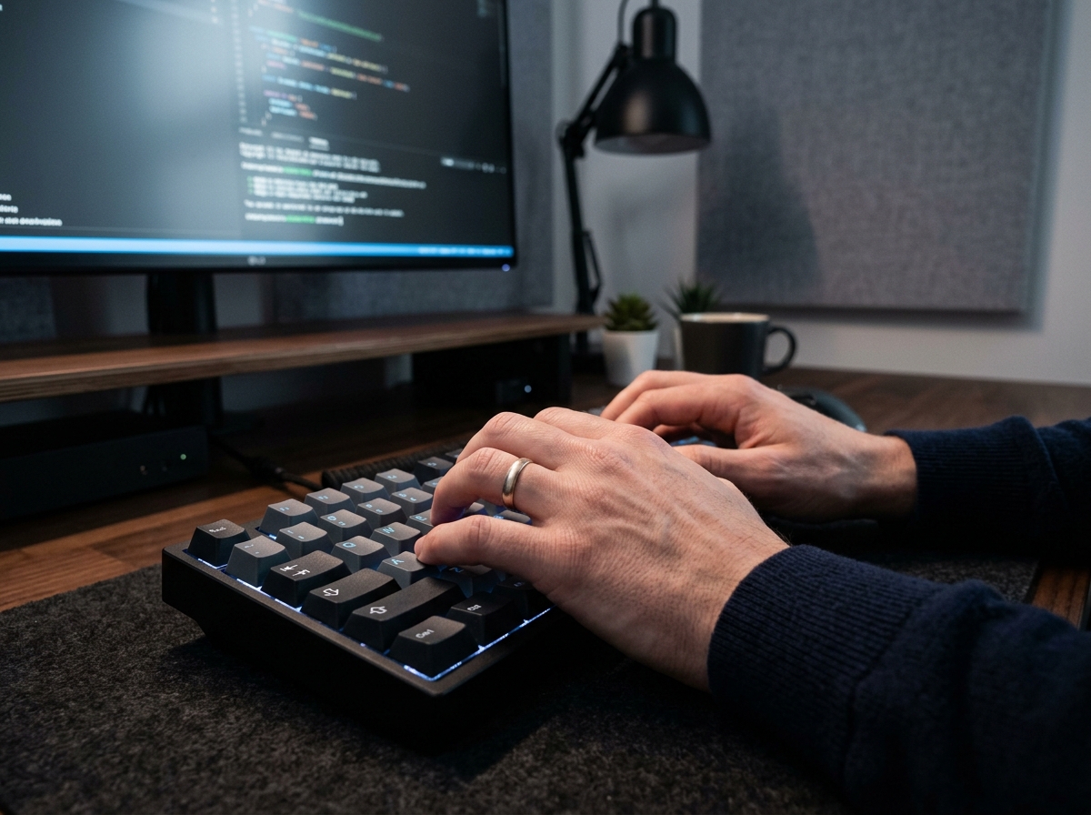 복잡한 대화를 다루는 사람의 손