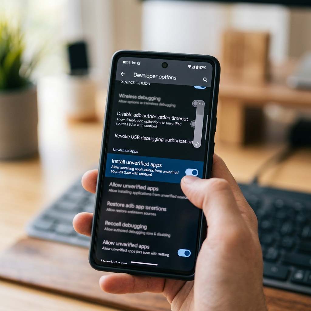 스마트폰 개발자 옵션 메뉴
