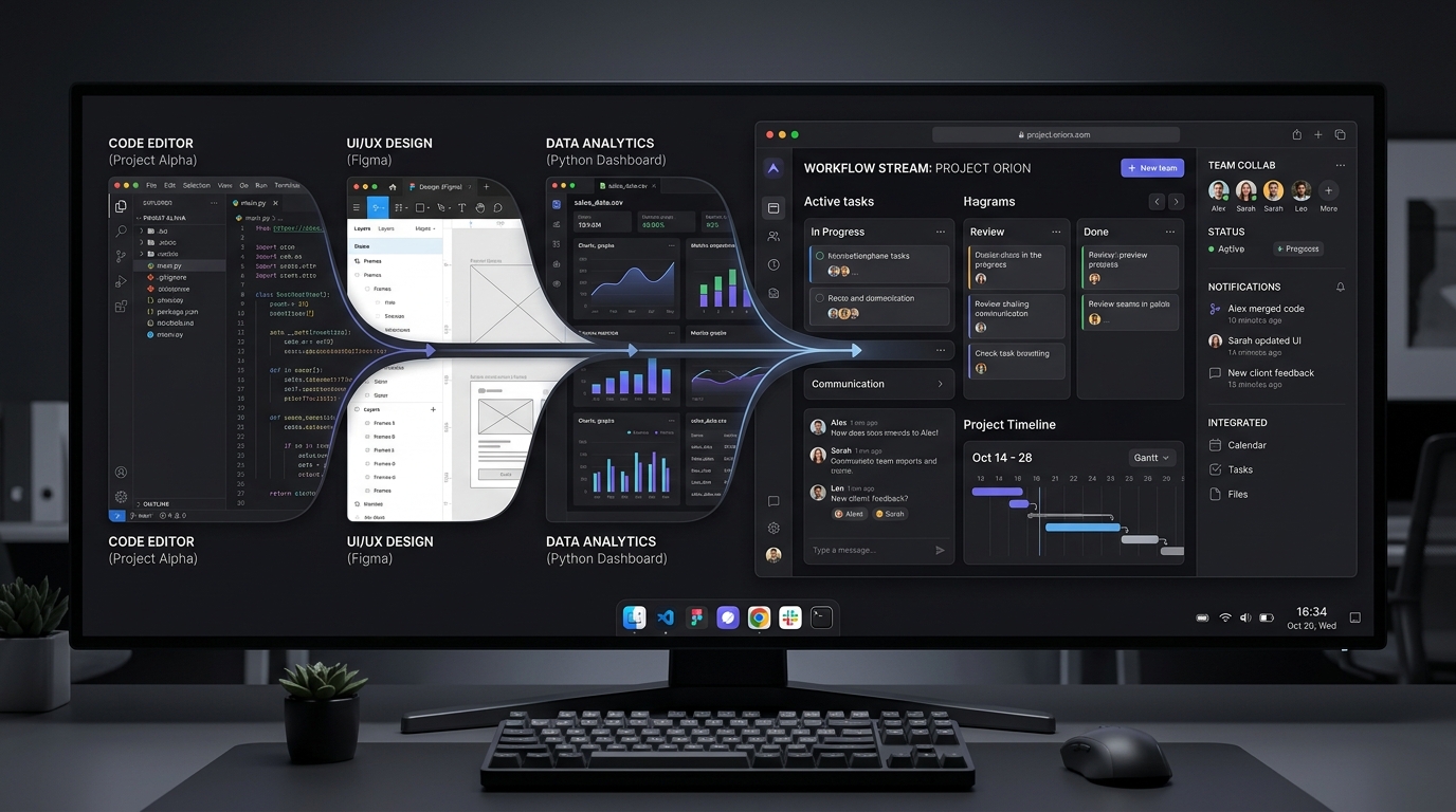 통합된 인터페이스의 작업 효율성