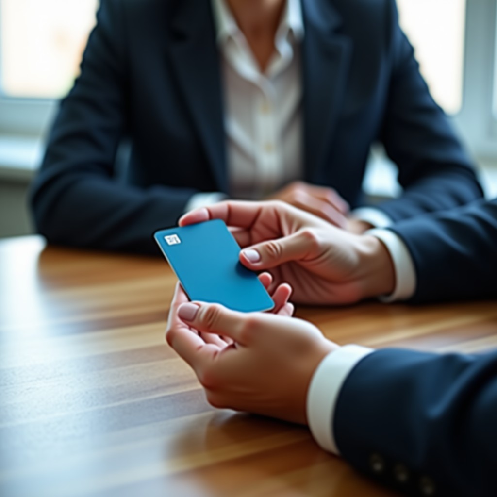 카드형 녹음기로 기록하는 모습