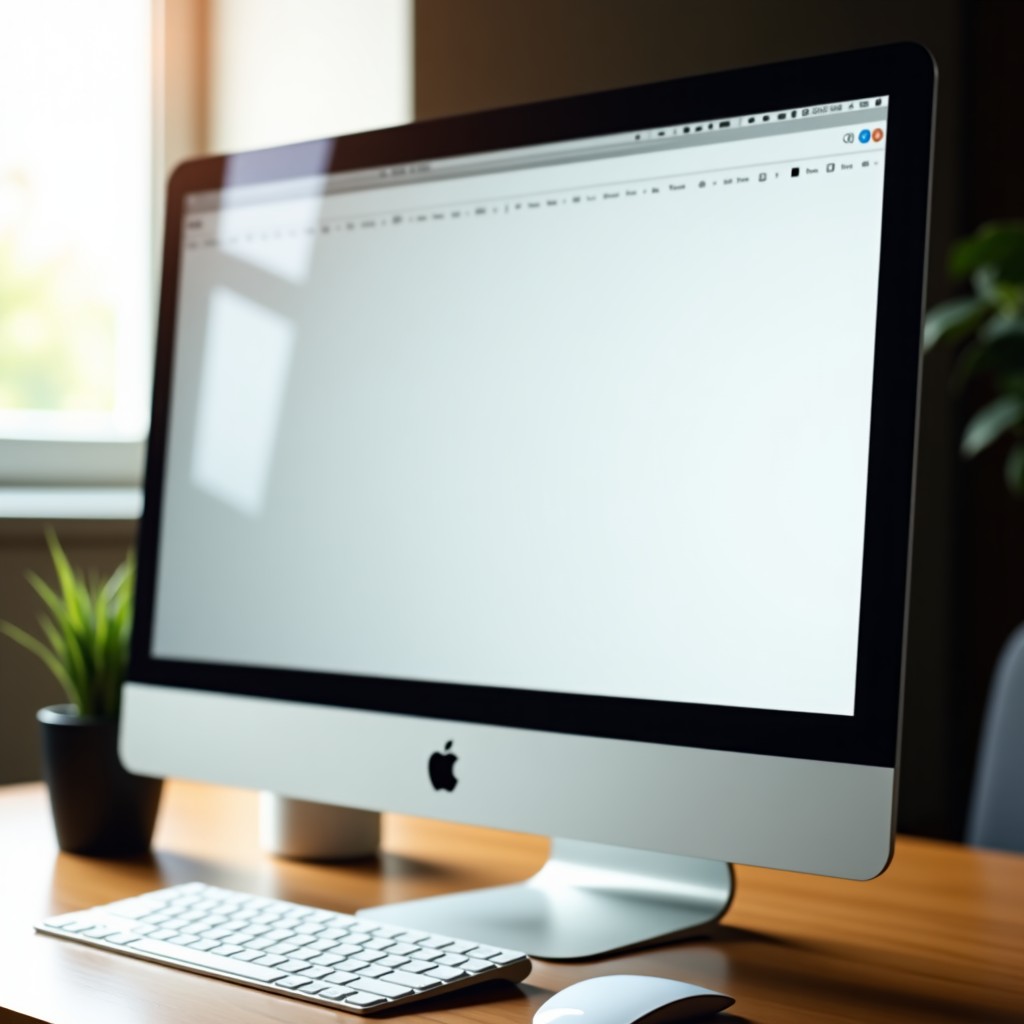 Close up of a computer screen showing clean minimalist Notepad and Photo apps, natural sunlight, professional photography, 4:3 aspect ratio