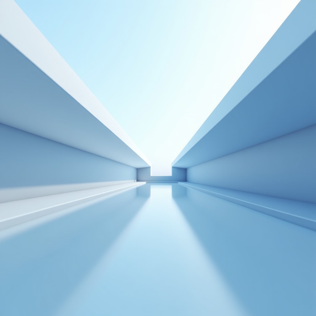 Abstract representation of system update process on a screen, minimalist tech style, light blue and white color scheme, 4:3