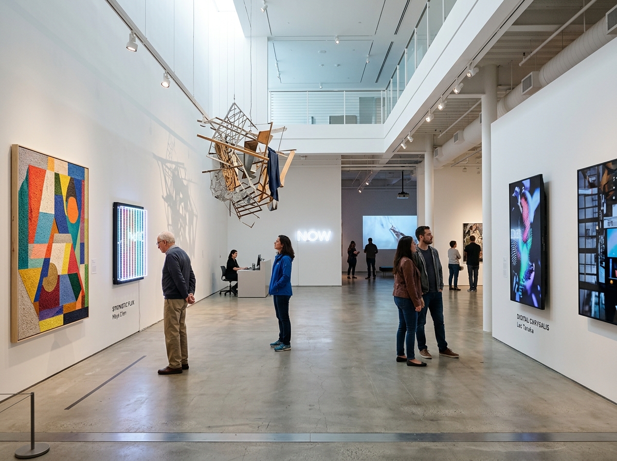 전시 중인 디지털 아카이브와 예술 작품