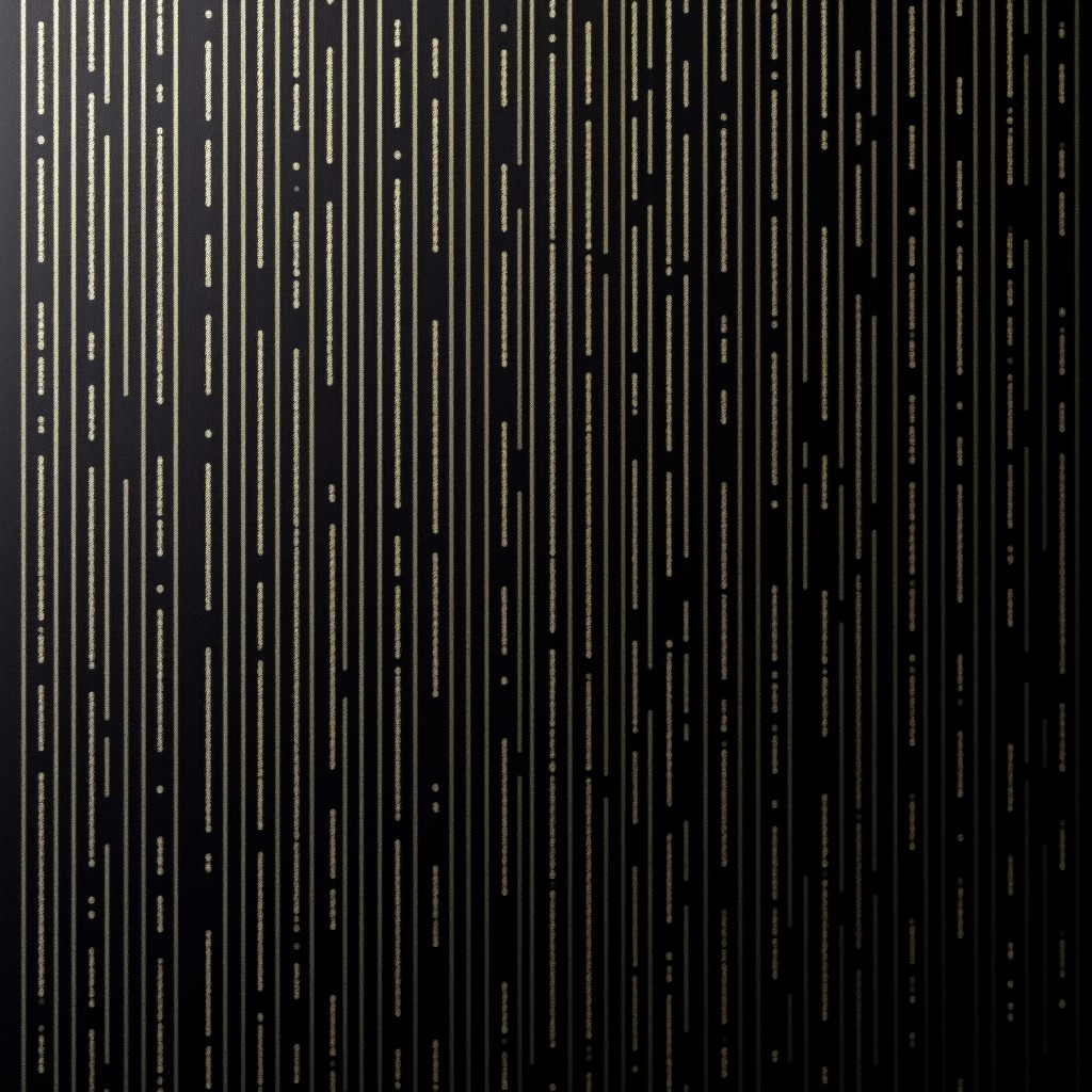 Abstract representation of binary code merging with traditional ink and paper patterns, dark elegant background, high contrast, 4:3