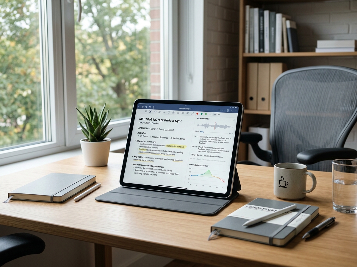 회의 내용을 정리하는 스마트 워크스페이스