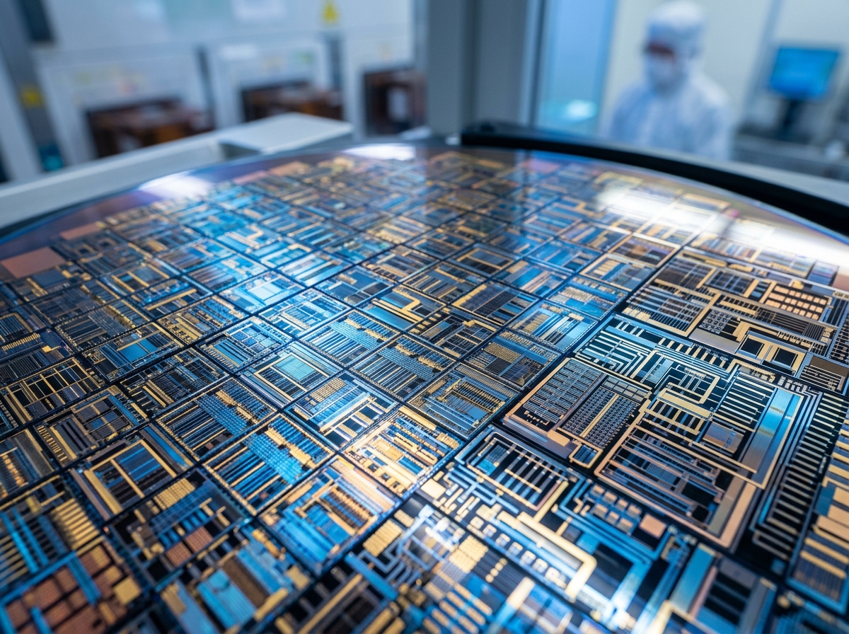 반도체 웨이퍼 클로즈업