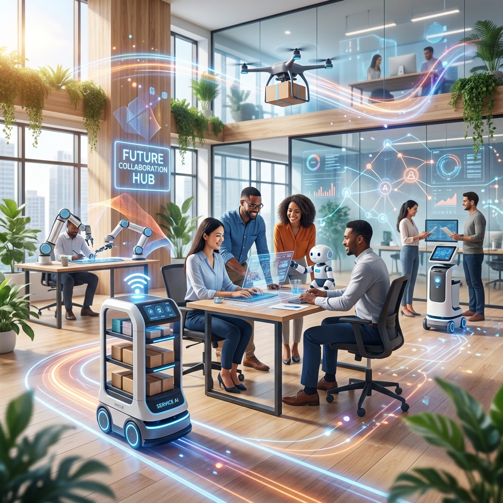 기술과 인간의 공존을 고민하는 현대적인 공간