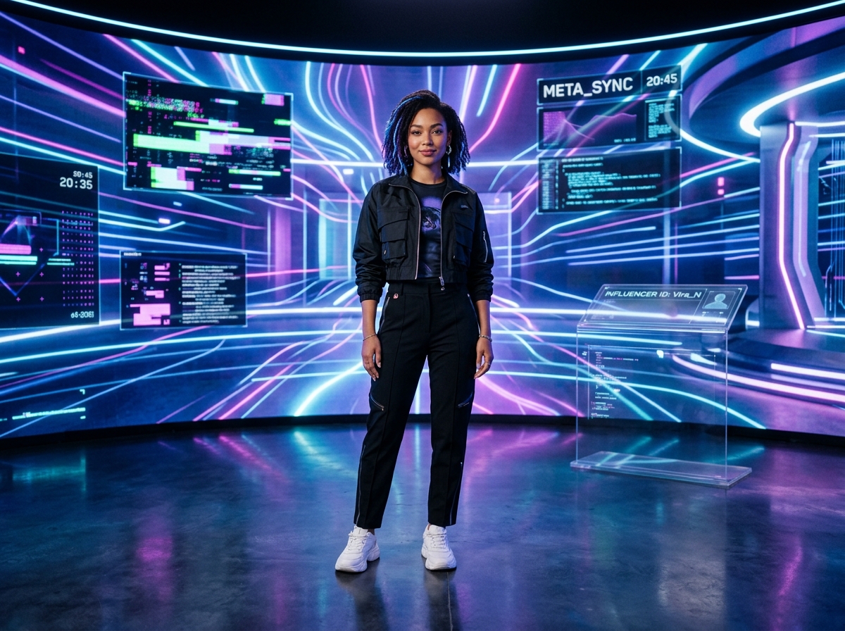 미래적인 디지털 인플루언서