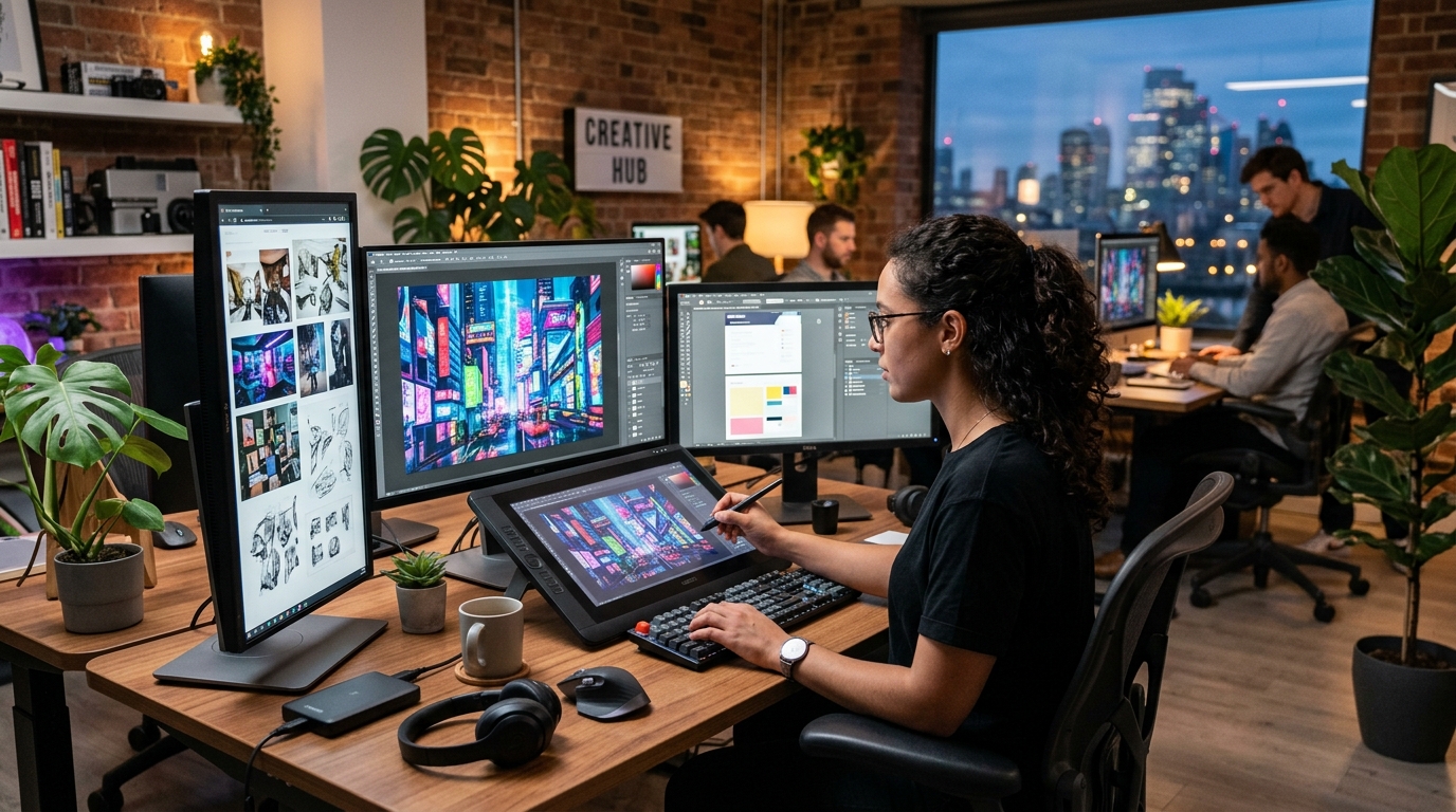 현대적인 디지털 디자인 작업