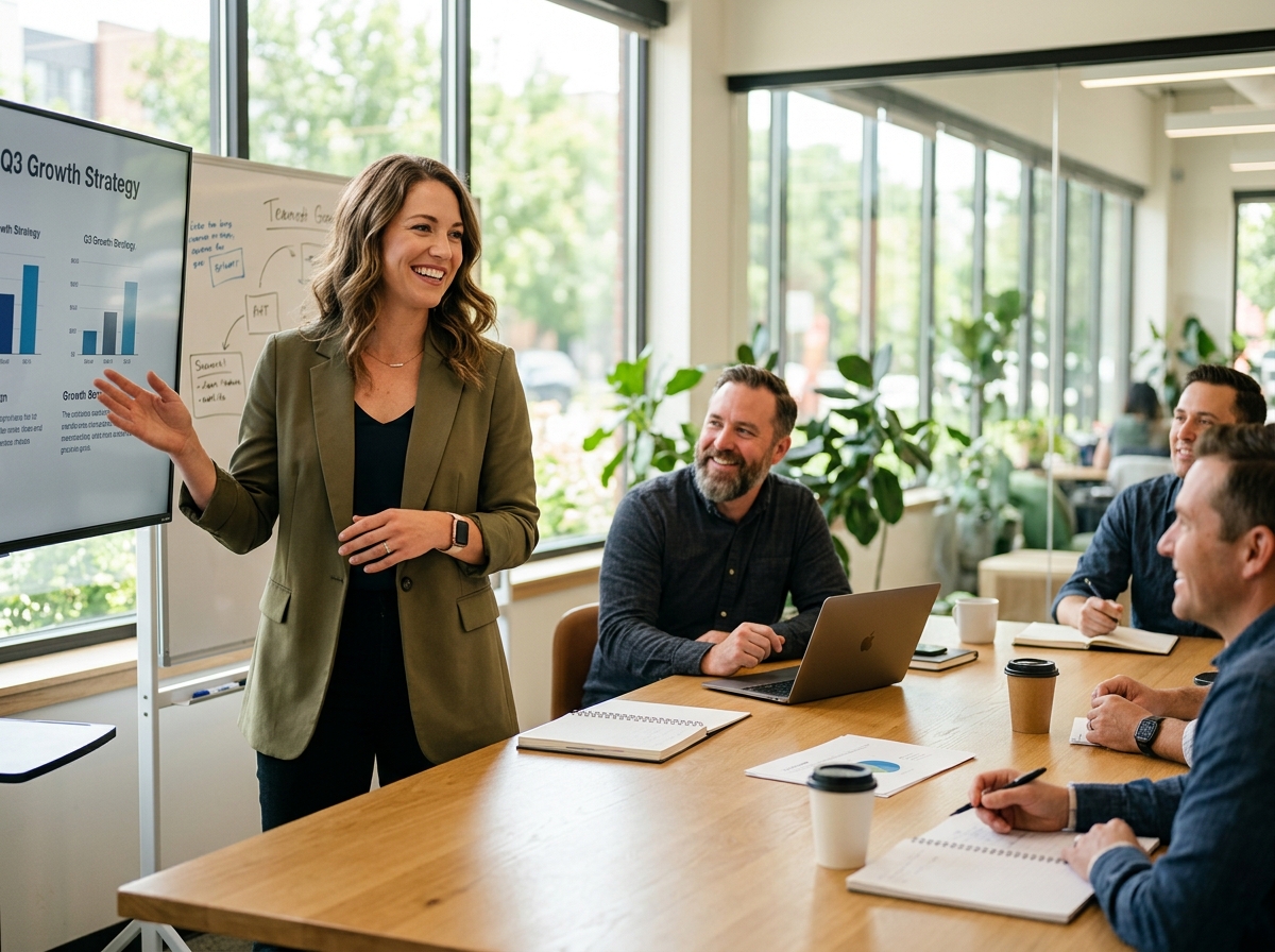 자신감 있게 소통하는 직장인의 모습